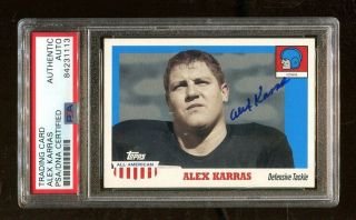 Alex Karras Signed 2005 Topps All American 63 Autographed Lions Iowa Psa/dna