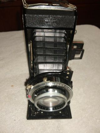 Zeiss Ikon Compur Rapid Tessar 1: 3.  5 F - 105mm Camera. ,  Leather Case - Vintage