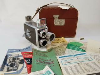Vintage Brownie 8mm Movie Camera W/ F/1.  9 Turret 3 Lens