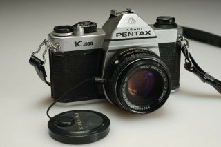Vintage Asahi Pentax K1000 35mm Film Camera Slr With 50mm Smc F/2 Lens Student