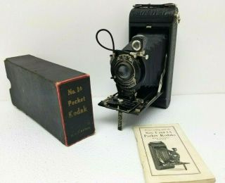 Kodak No 1a Pocket Kodak Folding Camera W Instructions & Box