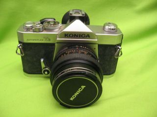 Vintage " Konica Autoreflex - T3 " Camera W/lenses,  Book & Equipment - Vg Cond.