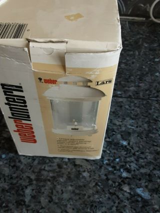 Vintage Weber LARS Candle Lantern White Made in Sweden Box Stake Hook 2
