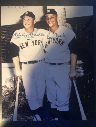Mickey Mantle Roger Maris Yankees Signed 8x10 Photo