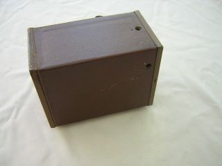 Antique Eastman Kodak No 2 Model F Brownie Box Camera Brown,  Uses 120 Film