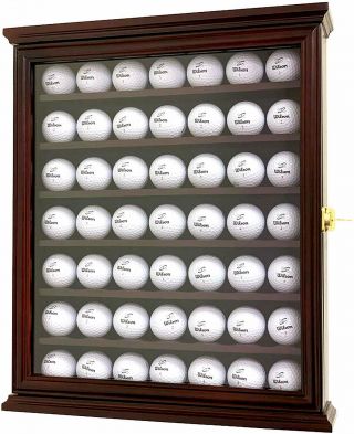 Golf Ball Display Case Cabinet Wall Rack Holder Uv Protection Lockable