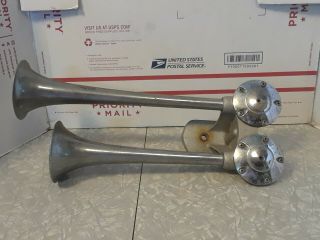 Vintage Big 16in.  Double Trumpet Air Horn Car Truck Train Rv Boat Hot Rat Rod