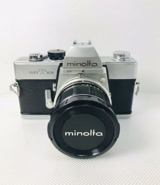 Minolta Srt - 101 Cameras With Minolta Mc W.  Rokkor - Hg 1:2.  8 F=35mm Lens Made Japan