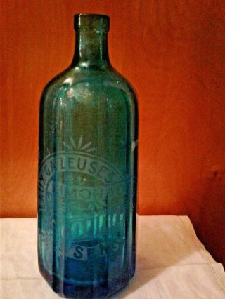 Vintage Blue Seltzer Bottle (made In Czechoslovakia / Czech Republic)