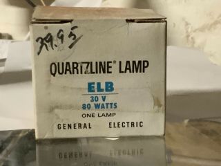 Ge Quartzline Lamp Elb 30 V 80w Watts Nos Oem Orig.  General Electric