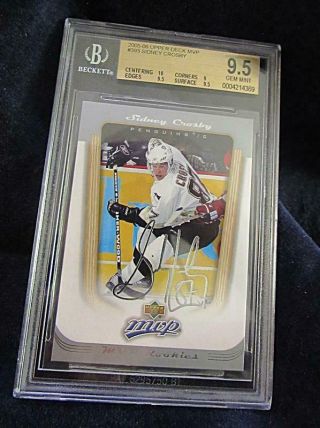2005 - 2006 Upper Deck Mvp 393 Sidney Crosby Rookie Autograph Beckett Gem Min 9.  5