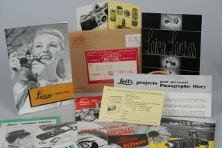 11 Vintage Leica E Leitz Advertising Pamphlets Brochures Envelope 1952 Postmark