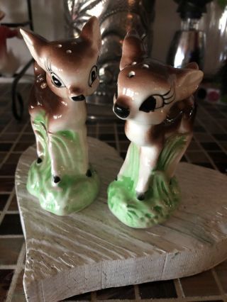 Vintage Norcrest Bambi Salt And Pepper Shakers Deer Shakers Set Made In Japan