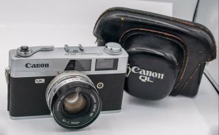Needs Cla - Canon Canonet Ql19 35mm Film Rangefinder Camera W/ 45mm F1.  9 Lens