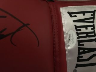 Larry Holmes Signed Auto Autograph Everlast Red Boxing Glove JSA Witness 2