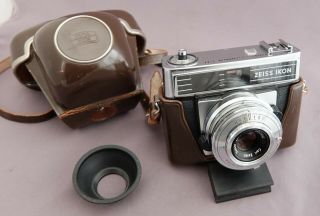 Zeiss Ikon Contessamat Ste 35mm Rangefinder Film Camera,  Case & 1109 Lens Hood