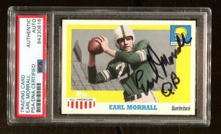 Earl Morrall Signed 2005 Topps All American 88 Autographed Michigan St Psa/dna