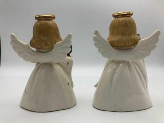 2 Vintage Holt Howard Angels Christmas Candlestick Candle Holder - Noel 3