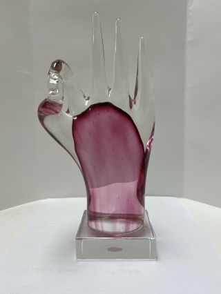 Vintage Handblown Cranberry Glass A Ok 10 " Ring Holder