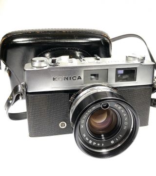 Konica Auto S2 35mm Film Rangefinder Camera W/ Hexanon 45mm F1.  8 Lens & Case