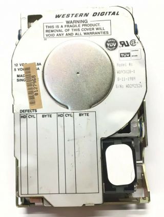 Western Digital Hard Drive Wd93028 Vintage From Tandy 1000 Tx Comp