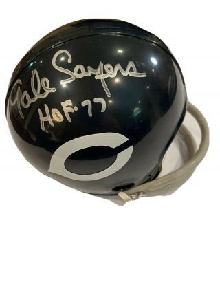 Gale Sayers Hof 77 Chicago Bears Signed Autographed Mini Helmet W/coa