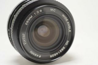Vivitar Mc 28mm F2.  8 Close - Focus Lens For Olympus Om - Pristine