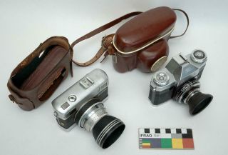 Vintage German Carl Zeiss Werra Camera & Zeiss Ikon Contaflex Camera & Case