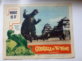 Vintage Lobby Card Horror 11x14 U.  S.  Movie Godzilla Vs.  The Thing 1964