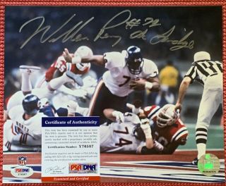 Psa/dna Signed William " The Fridge " Perry Color Photo Chicago Bears Autographed