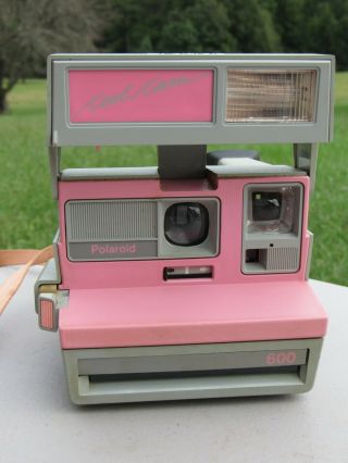 Vintage Polaroid 600 Cool Cam Instant Land Camera Pink & Gray,  With Strap