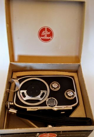 Bolex Paillard C8 8mm Movie Cine Camera Made In Switzerland Box