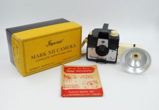 Vintage - 1950s Imperial Mark Xii Camera W/original Box & Flash Bulb Attachment