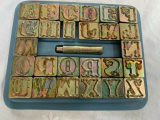 Vintage Craftool Co / Tandy Leather 1 " Alphabet Set Capital Letters Stamps
