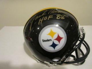 Jack Ham Pittsburgh Steelers Signed/auto Mini Helmet Hof Inscript With