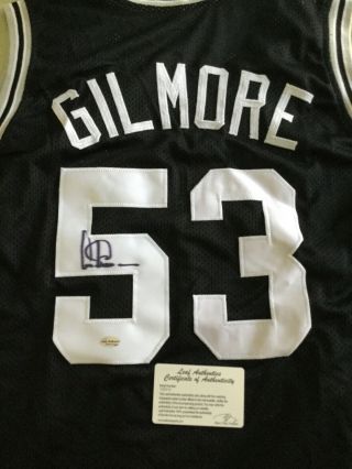 Artis Gilmore San Antonio Spurs Autographed Nba Jersey Leaf Certified Hof