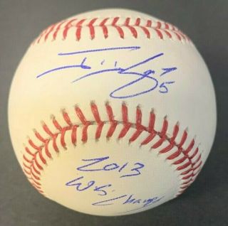 Jonny Gomes Signed Mlb Baseball " 2013 W.  S.  Champs " Inscription Red Sox