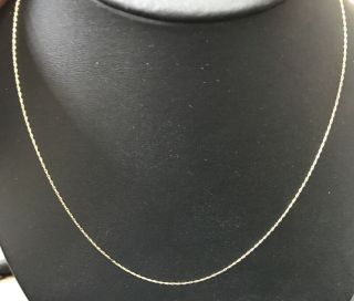 Vtg 14k Solid Yellow Gold Petite Chain Necklace 0.  5g Approx.  18” Long Estate