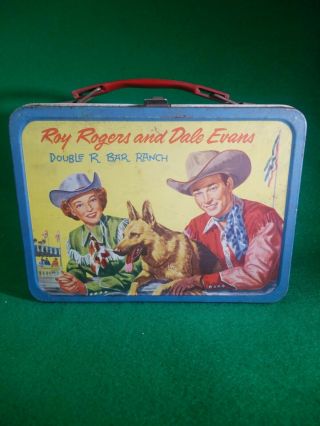 Vintage 1957 Roy Rogers And Dale Evans Lunch Box No Thermos.  Bin F