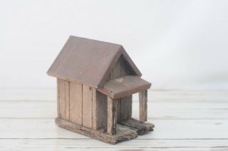 Birdhouse Vintage Wood Birdhouse Tin Roof Weathered Wood Birdhouse Primitive
