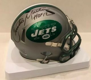 Curtis Martin Ny Jets Signed Mini Helmet Auto Autographed Hof 12 Inscribed