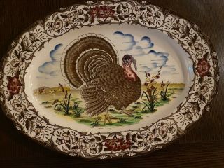 Vintage Turkey Platter Transferware Made In Japan Extra Large