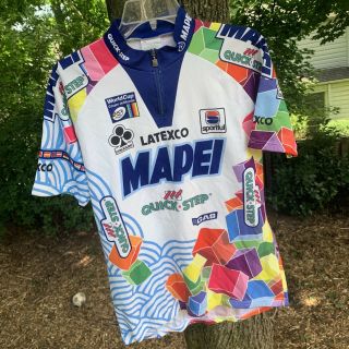 Vintage 1998 World Cup Cycling Jersey Quick Step Mapei Sportful Colnago