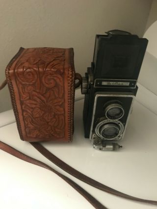 Zeiss Ikon Ikoflex Camera Great Western Leather Tooled Case