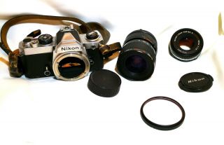 Vintage Nikon Fm 3295493 Camera,  Series E 50mm 1:1.  8 Lens,  Kiron 28 - 70mm Lens