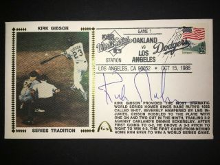 Kirk Gibson Signed 1988 World Series Gateway Stamp Cachet Envelope - Fdc Auto