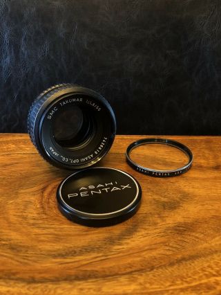 Asahi Pentax Smc Takumar 1:1.  8 55mm Lens,  Uv Filter