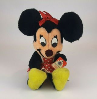 Vintage Disney Minnie Mouse Plush Doll With Disneyland/disney World Tag