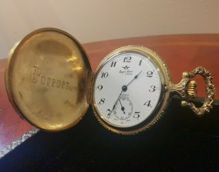 Vintage Eagle Star GENEVE Swiss Made 17 Jewels Type Pocket Watch RUNNING HORSES 3