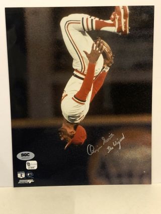 Ozzie Smith St.  Louis Cardinals Signed 8 X 10 The Flip Photo & " The Wizard " Sgc